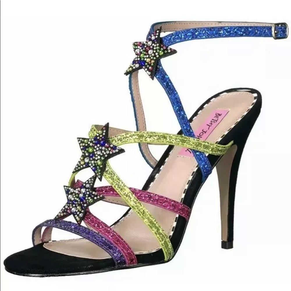 Betsey Johnson Shining Star Strappy Heels 8